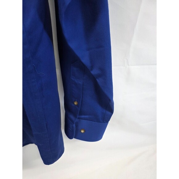Ariat Mens Shirt L Solid Twill Blue Long Sleeve Western Rugged Comfort - Picture 4 of 8